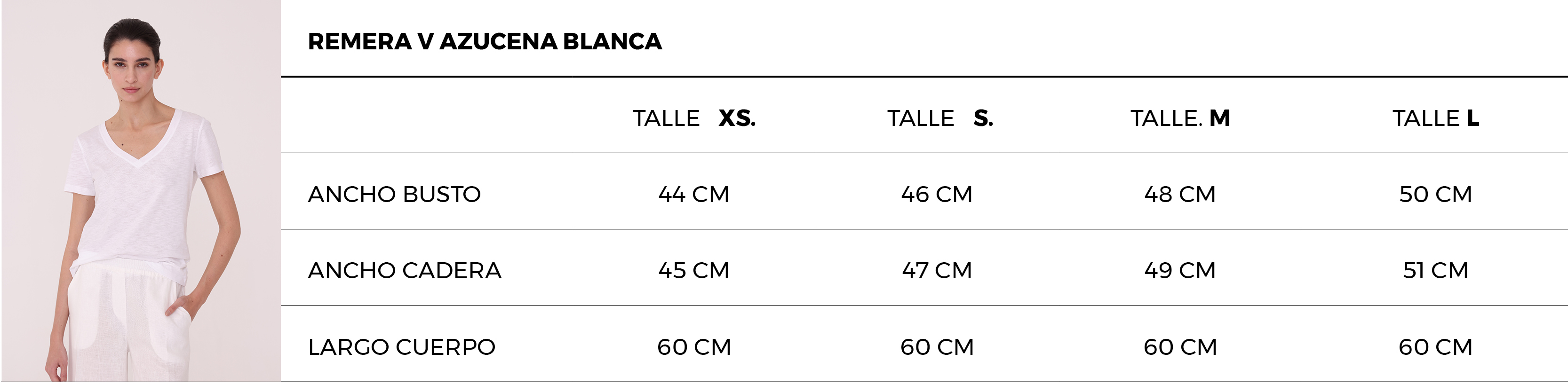 Remera V azucena blanca